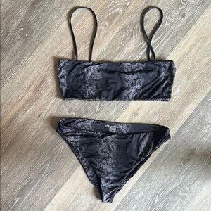 Mai Black Snake Print Bikini Set